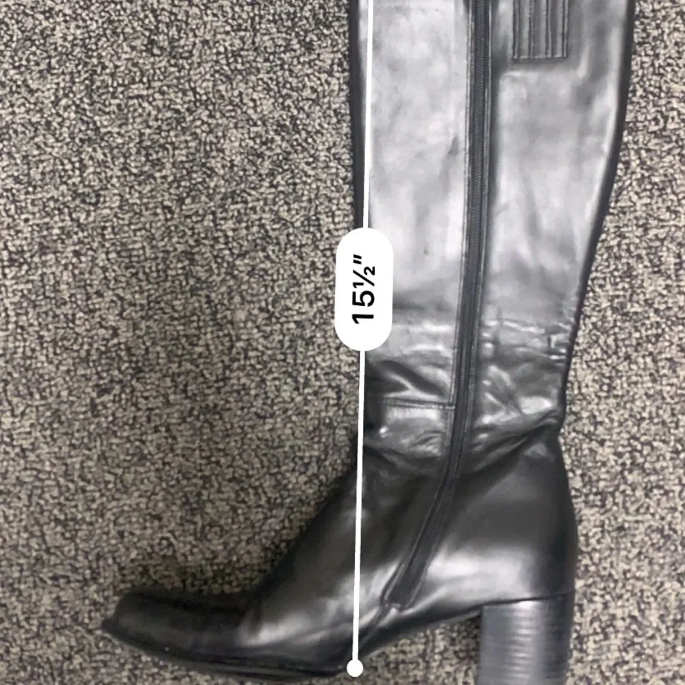 Glacee Black Leather tall, heeled boots 8.5 M - Picture 10 of 11
